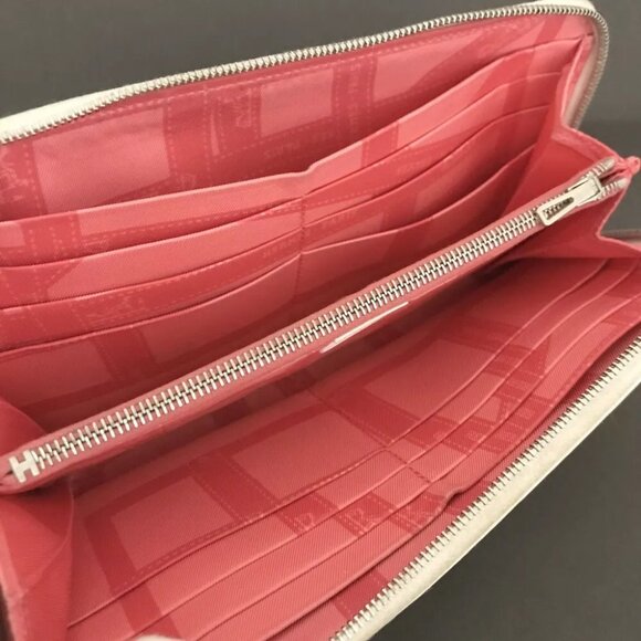 010206BH (L2) Hermes Wallet Long Azap Silk In Veau Epsom White Leather - Picture 6 of 9